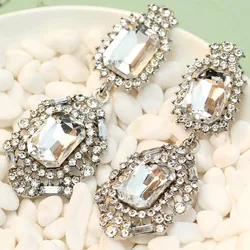 Women's fashion earrings New arrival brand sweet metal with gems stud crystal earring for women girls E315