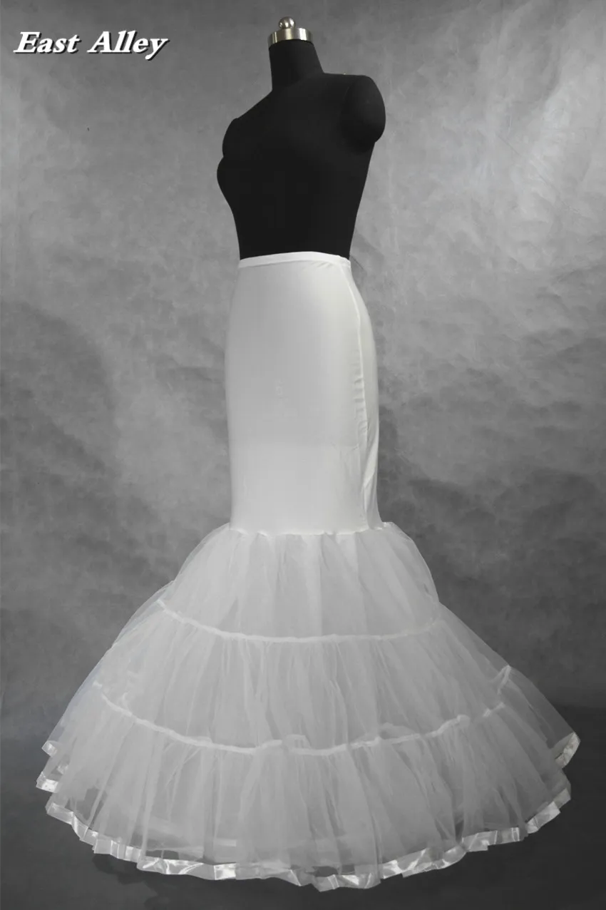 Enagua para vestido de sirena, ropa interior de crinolina para boda, antideslizante, color blanco, marfil y negro, nuevo