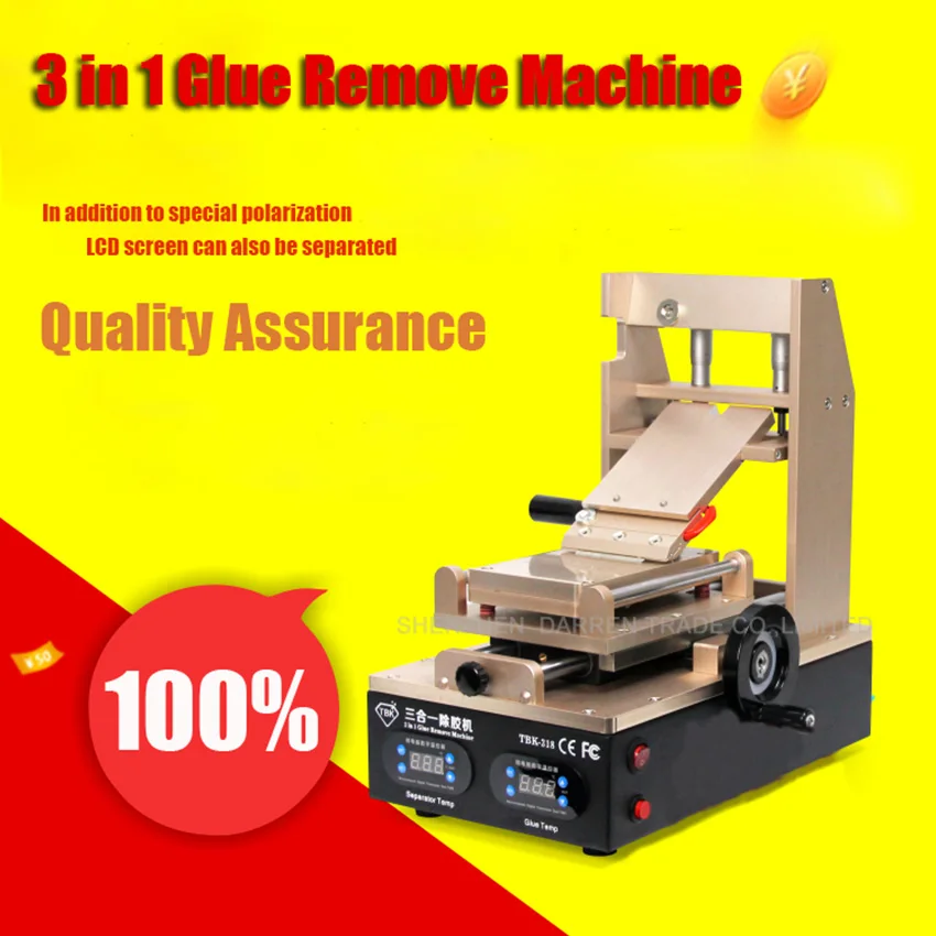 

1PC 3 in 1 Glue Remove Machine TBK318 Screen repair equipment separator Split Screen Machine built-in vacuum pump