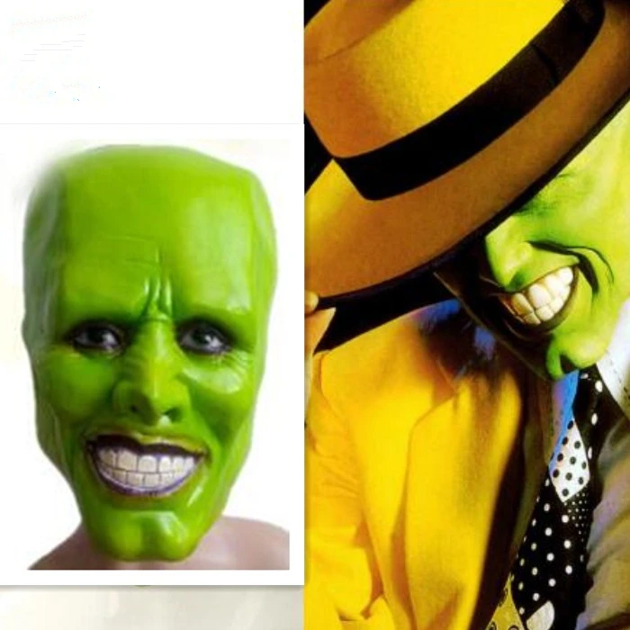 Free shipping Halloween Party Cosplay Latex Classic Movie Adult The Mask Jim Carrey Mask Cosplay Helmet Green Movies Mask