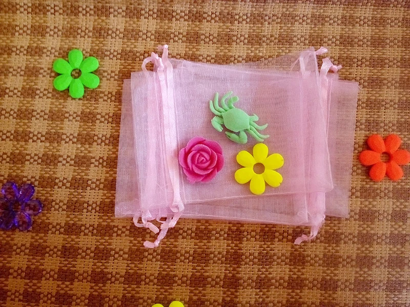 

50pcs 13*18cm Pink Organza Gift Bag Jewelry Packaging Display Bags Drawstring Pouch For Bracelets/necklace/wedding Mini Yarn Bag