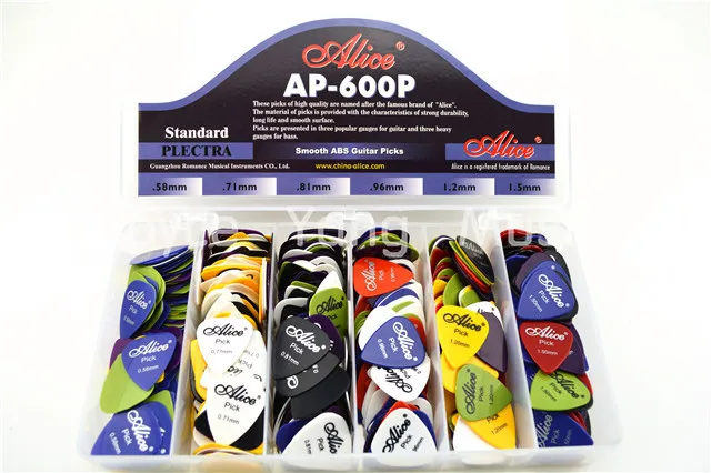 

Lots of 600pcs Alice Smooth ABS Guitar Picks Plectrums With Original Package Standard Plectra Free Shipping Wholesales