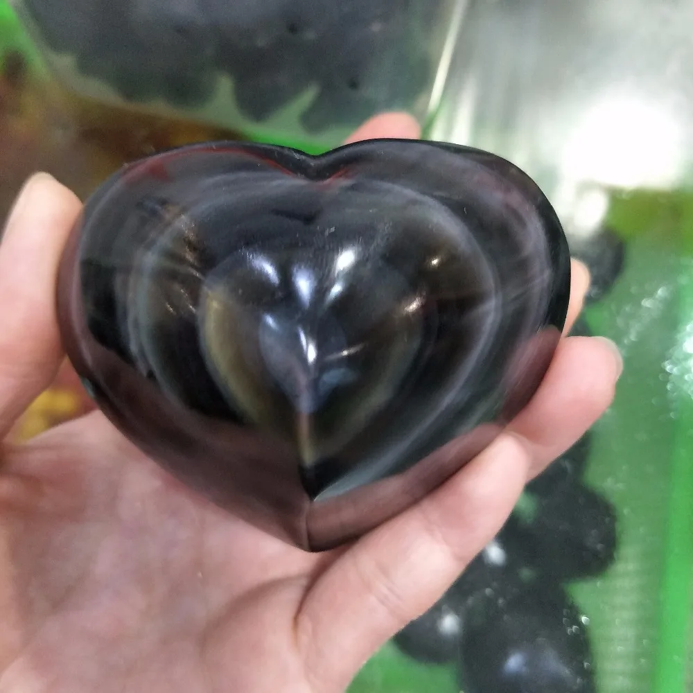 

DHXSW Big size colorful rainbow obsidian heart Healing Crystals stones and minerals Rainbow Obsidian Properties