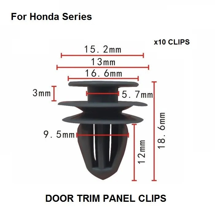 Car Styling x10 For Honda Accord,For Civic,Prelude,Odyssey & Del Sol Clips Front & Rear Door Trim Panel Retainer For Acura Inte