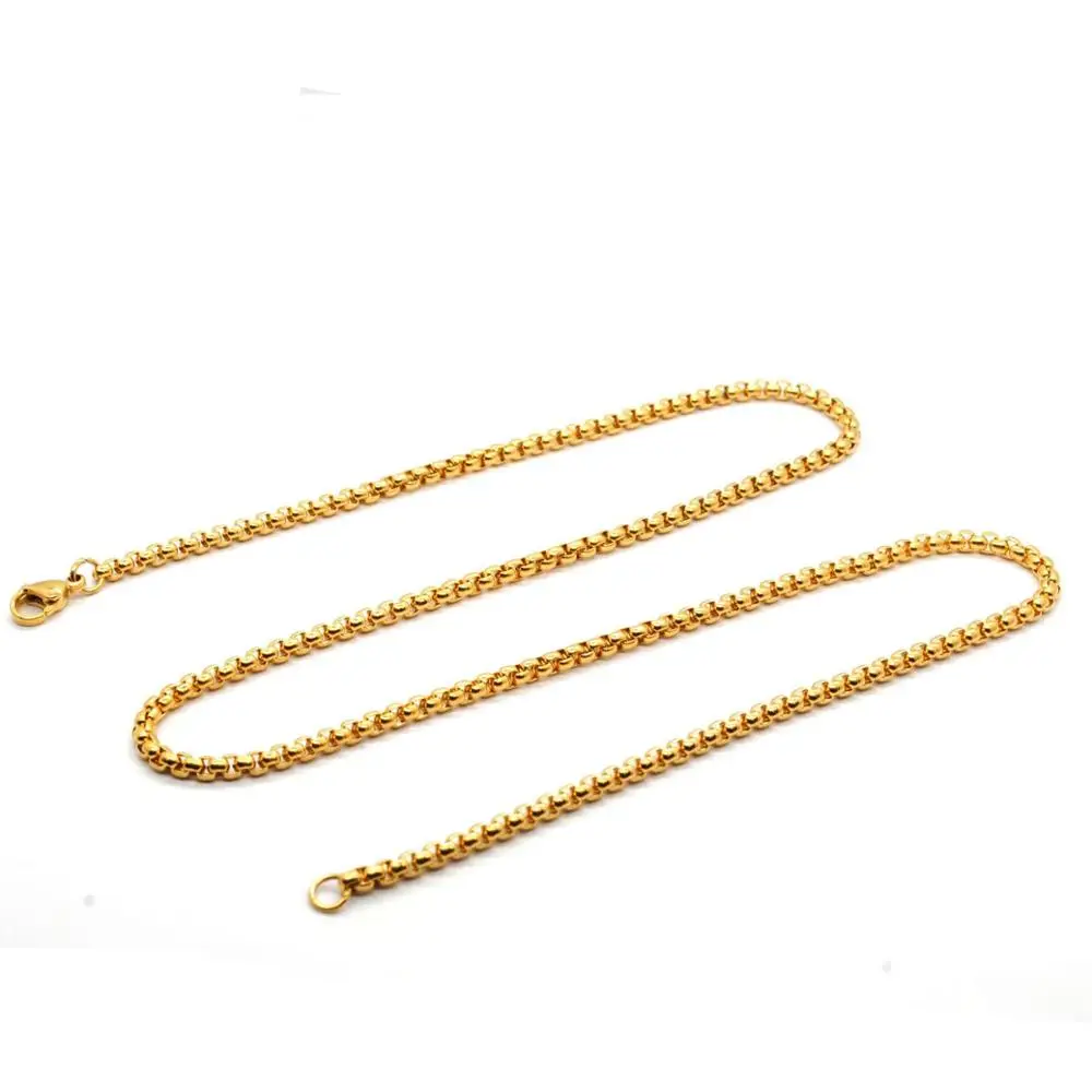 Wholesale Jewelry --  Gold Color 50 60 70 80 cm Titanium steel Hiphop Chain Necklaces for Men Fashion Jewlery No Fade