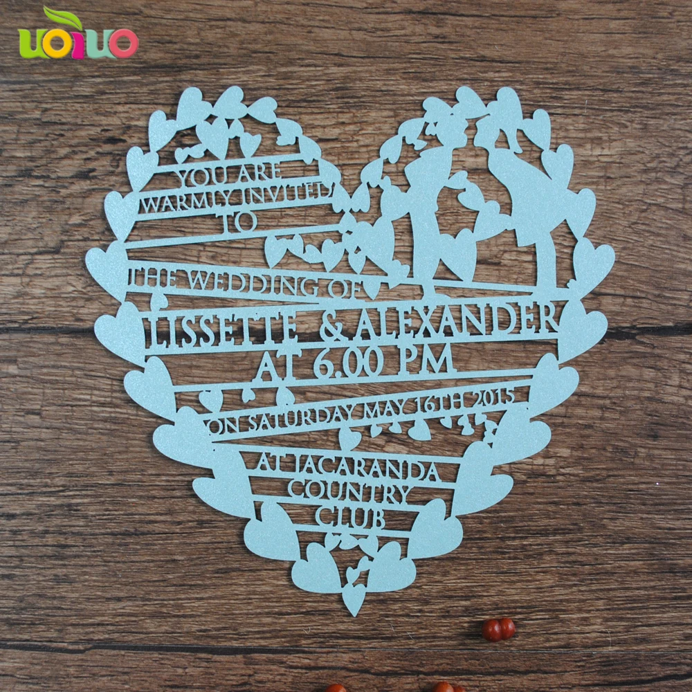 Hot Sell Laser Cut Invitation Card with Envelop Paper Custom Letters Inc134