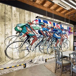 beibehang Custom wallpaper 3d mural behang bicycle sports gym fashion restaurant background wall living room bedroom wallpaper