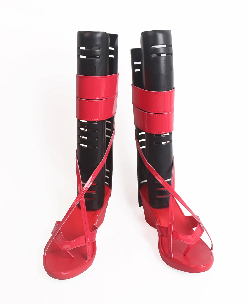 Bottes de Cosplay rouges, sur mesure, pour le projet de TouHou, Hakurei, Reimu