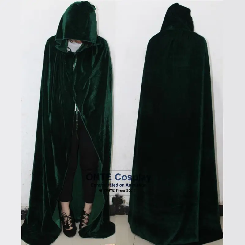 5 colori strega mantelli lunghi stregoneria medievale mantelle Larp Halloween strega donna uomo costumi Cosplay velluto felpa con cappuccio abiti da vampiro