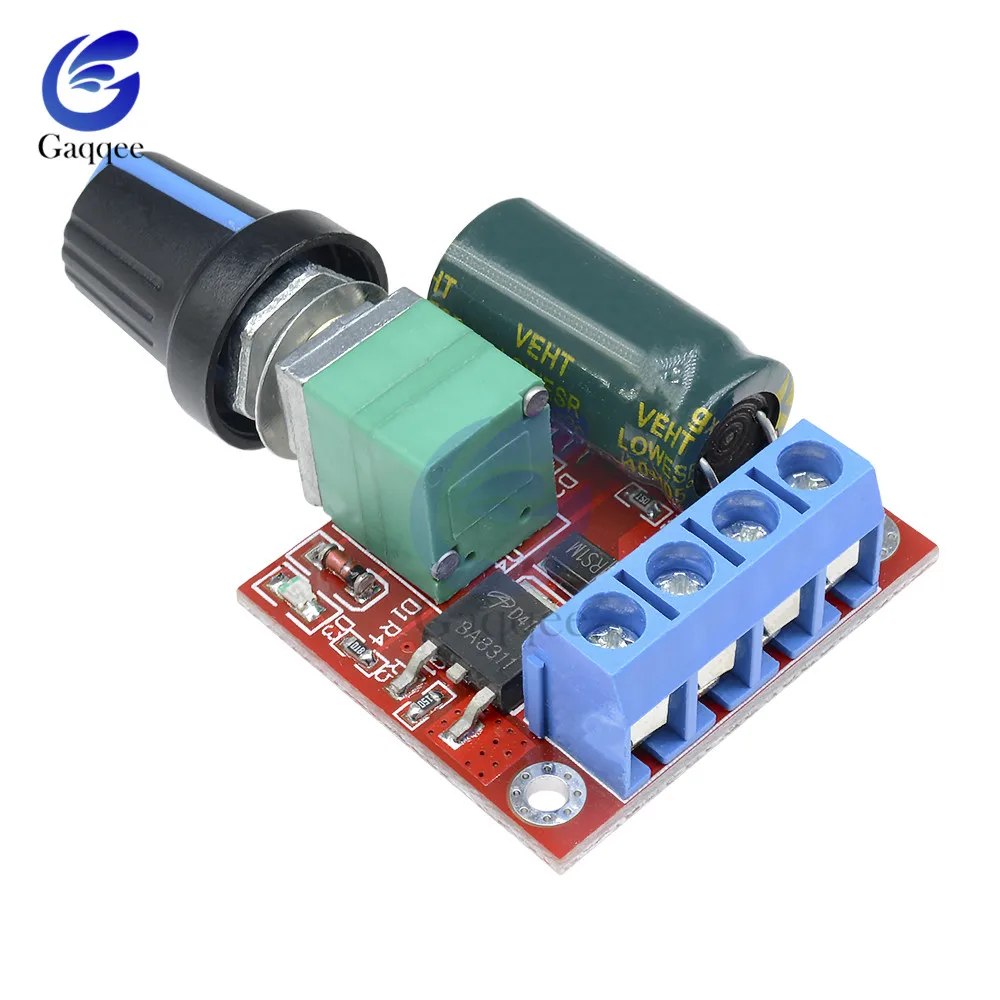 Mini 5A 90W 12V PWM DC Motor Speed Controller Module 4.5V-35V Adjustable Speed Regulator Control Governor Switch 24V