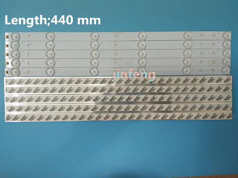 10pcs x 46 inch Aluminum Plate LED Strips w/ Optical Lens Fliter TV Panel Backlight Lamps Length 44cm