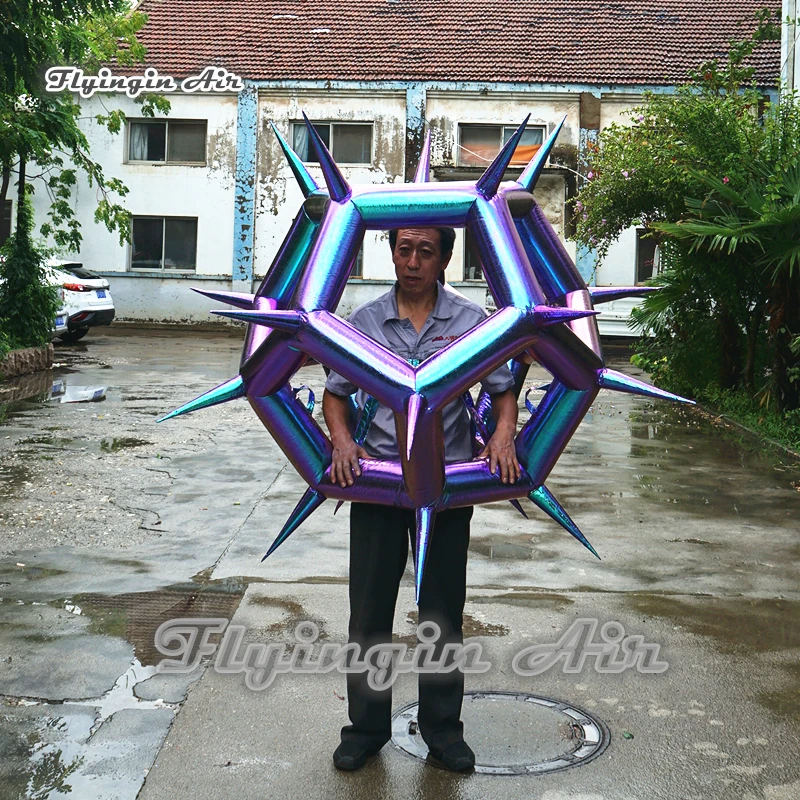 Customized Stage Performance Inflatable Costume Wearable Walking Blow Up Thorn Bubble Ball Costume For Catwalks And Fashion Show