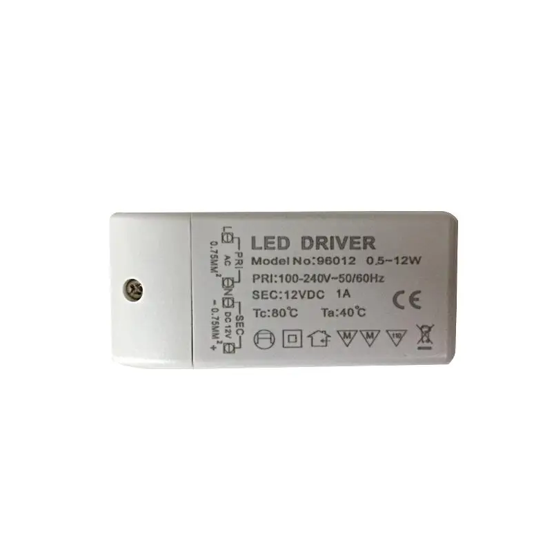 12W Led Driver UKCA CE Transformer DC 12V fuente de alimentación AC 100V-240V estándar europeo buena calidad 2 años de garantía