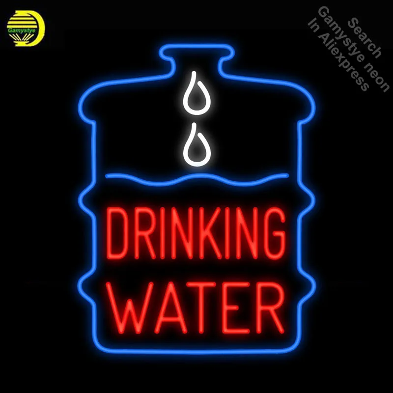 

Drinking Water Neon Sign Handmade neon bulb Sign real Glass Tube neon light Recreation Shop Decor Room Iconic Sign metal frame