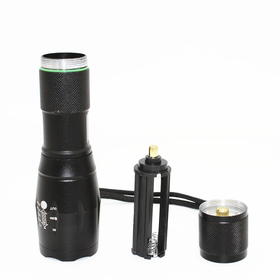 LED Flashlight 5 Modes Adjustable Focus Light Q5/R5 450LM Aluminum Zoom Torch 18650/AAA Lamp