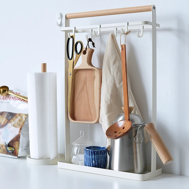 

6-Hook Countertop Metal Kitchen Spatula Spoon Turner Utensils Holder Stand Organizer Rack Shelf Kitchen Set Accessories