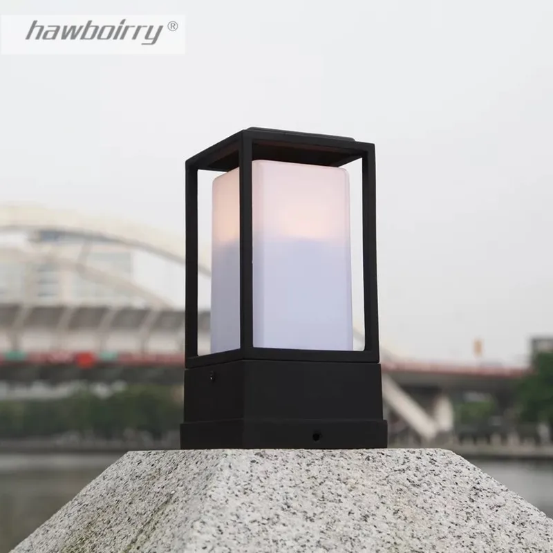 

HAWBOIRRY retro style courtyard wall lamp waterproof rust outdoor column villa park lawn LED column lamp