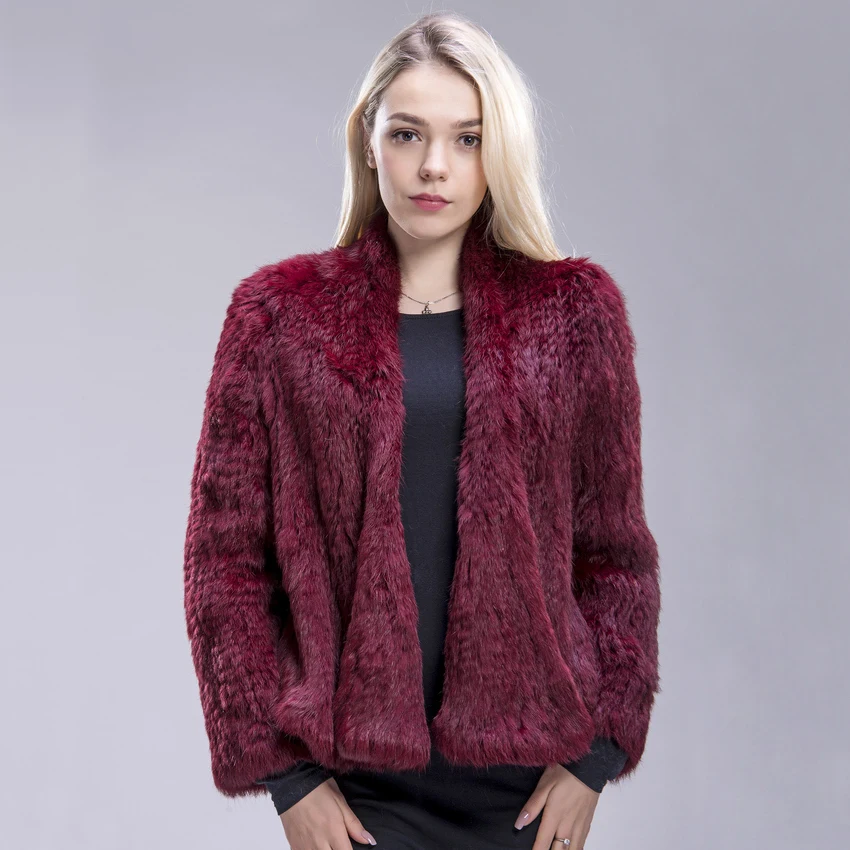 2020 New FXFURS Australia New Genuine Colours Thick Knitted Real Rabbit Fur Jacket Women Winter Warm Fashion / Lady Fur Coat