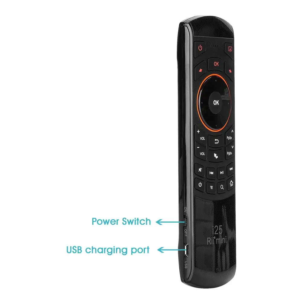 Rii Mini i25 HE/RU/US/AR/FR Wireless Keyboard Air Mouse Remote Control With Programmable Key For Smart TV Android TV Box Fire TV