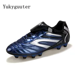 Erkekler futbol futbol ayakkabıları spor ayakkabı yeni deri büyük boy yüksek Top Cleats eğitim spor ayakkabı rahat