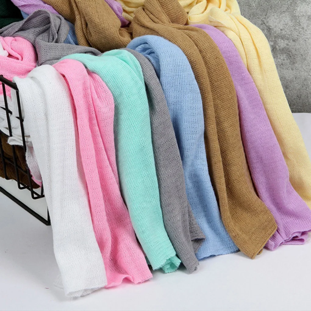 12 Colors Soft Stretch Newborn Photography Wrap for Photo Shooting Baby Photo Props Blankets Newborn Swaddle Photography Wraps