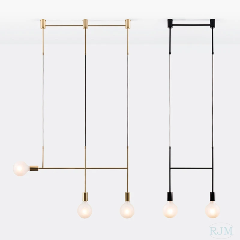 Nordic Line Gold Lampu Chandelier Besi Modern Hanglamp untuk Ruang Tamu Kamar Tidur Samping Tempat Tidur Natal Dekorasi Rumah Perlengkapan Pencahayaan