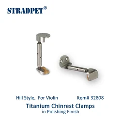 STRADPET Titanium Chinrest Clamps, Chinrest Screws in Bright & Gun gray, Hill Style, for Violin, Violin Accessories