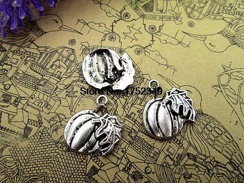 

15pcs-- pumpkin charms, Antique Tibetan silver pumpkin Charm Pendant 20x20mm