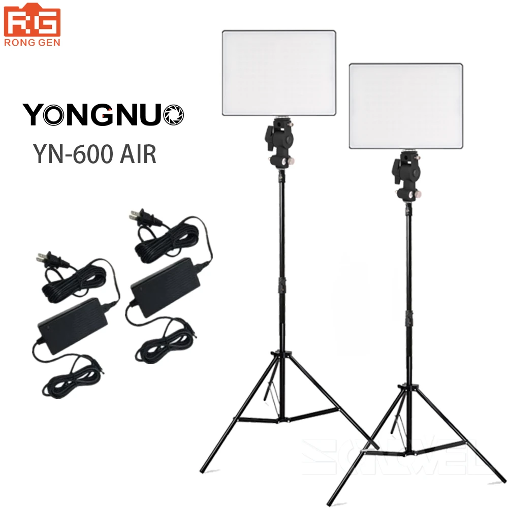 YONGNUO YN600 Air LED Camera Video Photography Lights 3200K-5600K Kit for Canon Nikon Pentax Olympas Samsung DSLR & Camcorder
