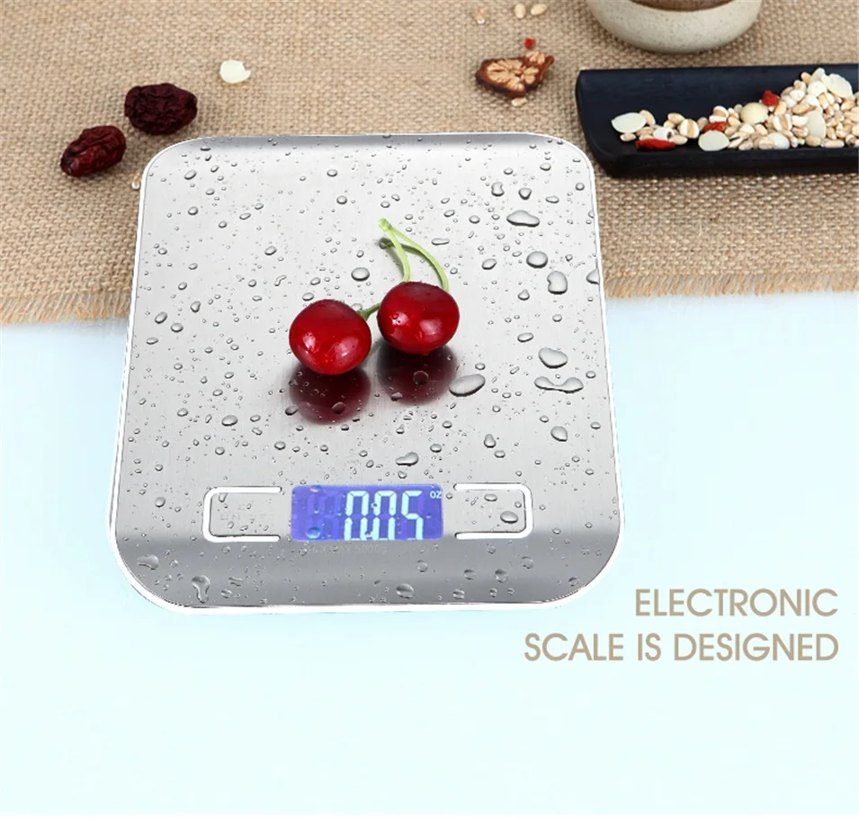 NEW 5000g 5KGg/1g Precise Digital Kitchen Scale LED Display Electronic Weight Scales Stainless Steel Food Cooking Libra