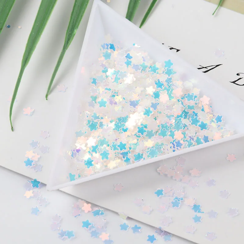 New10g/bag Blue Crysral Nail Sequins PET Star Heart Moon Sakura Sequin Paillettes for manicure,wedding confetti,Nail Accessories