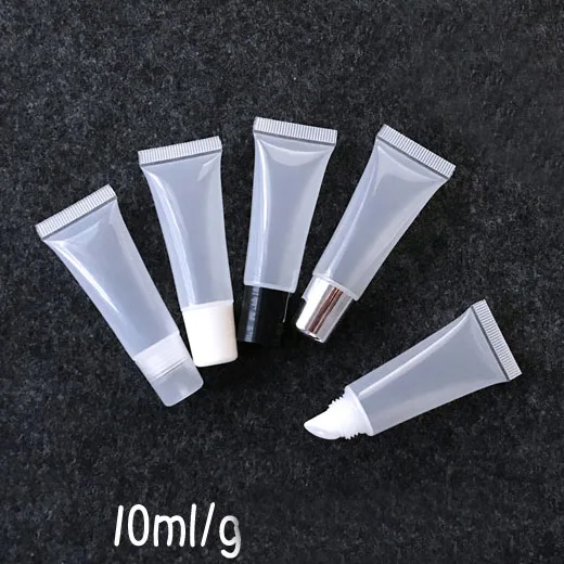 8ML10ml transparent soft tube or lip gloss/color cream tube or lip balm tube or lip stick with silver/white/black lid