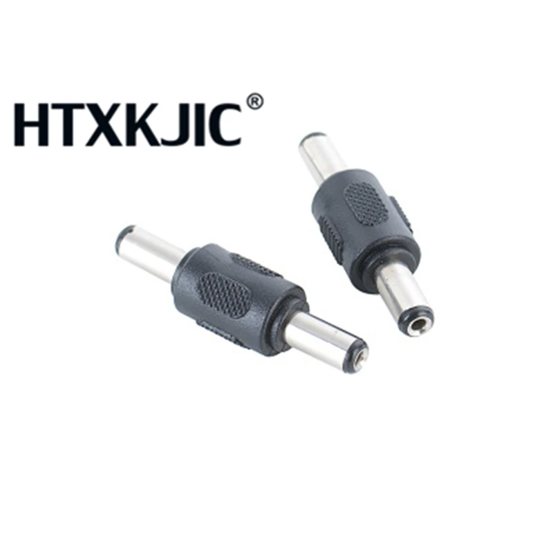 2pcs 5.5*2.1 mm / 5.5x2.1mm DC Power Plug Connector male to male Panel Mounting Plugs Adaptor