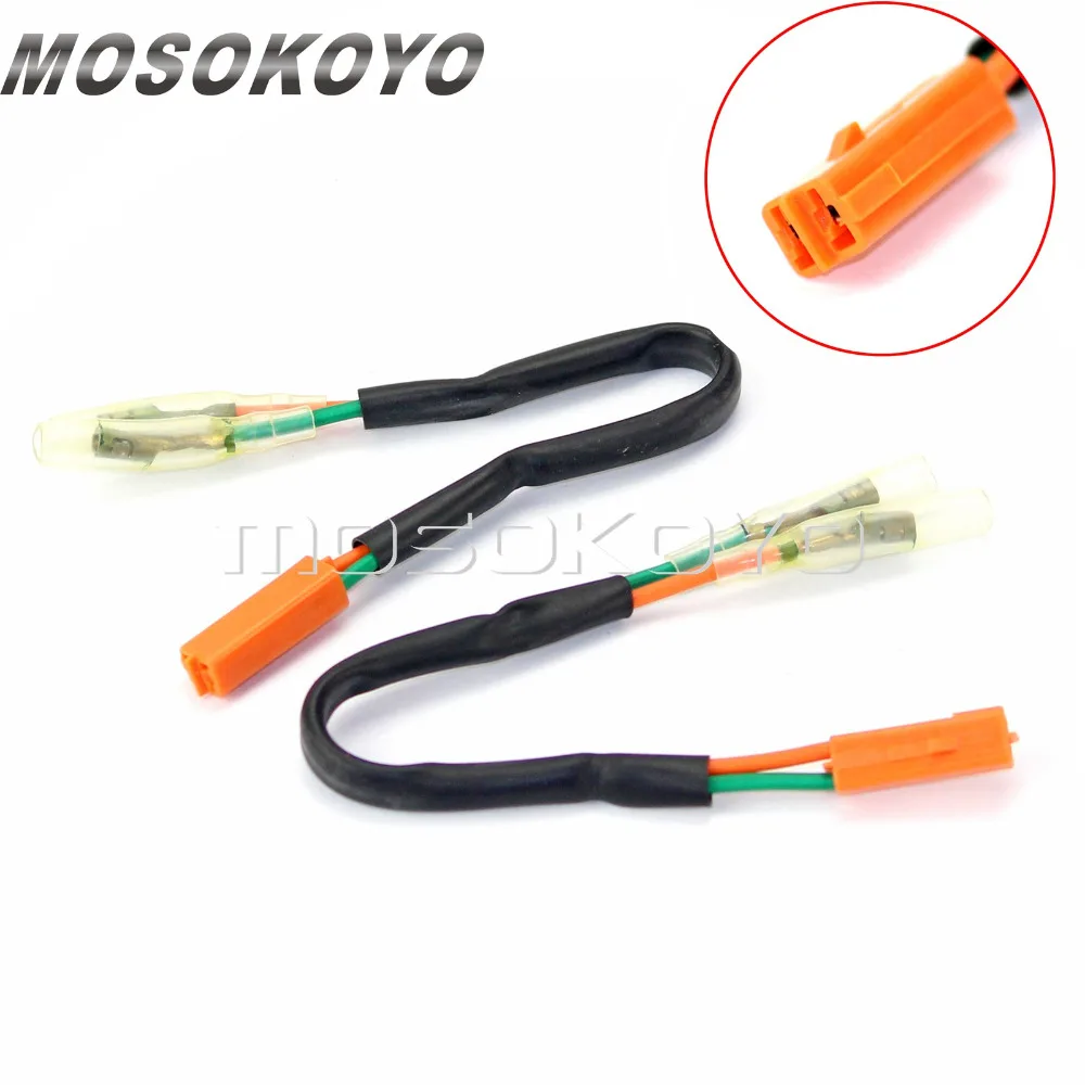 Front Rear Indicator Connector Leads Turn Signals Wire Plug Adapters for Kawasaki ZX600 ZZR600 Z750 Z1000 ER-6n KLE650 2000-2012