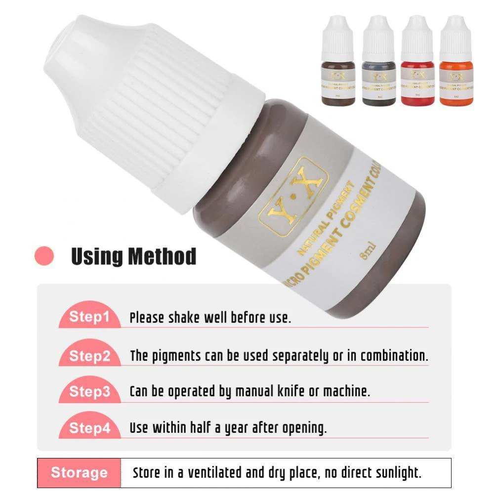 22 Color Semi Permanent Makeup Eyebrow Inks Lips Eye Line Tattoo Color Microblading Pigment Eyebrow Tattoo Body Art Color Inks