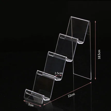 Counter 4-tier Clear Acrylic Wallet Phone Display Stand Display Simple Stand Holder Show