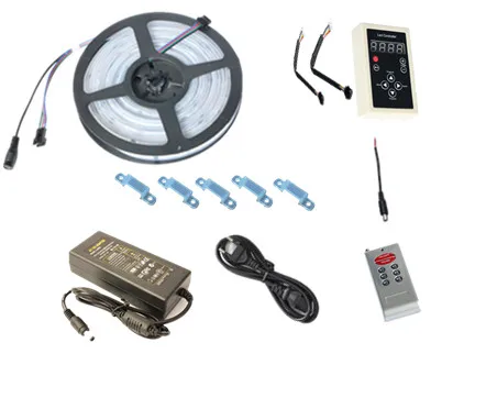 

DC12V 5M Digital RGB 133 Dream color 6803 IC waterproof LED Strip 5050 + RF remote controller + 3A power supply LED RGB kit