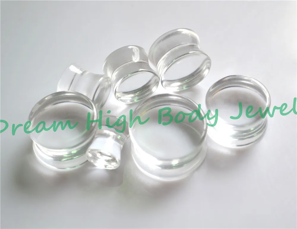 

80pcs Transparent Ear Plugs Clear Flesh Tunnel Ear Expander Ear Piercing Rings Hot Sale Acrylic Popular Body Piercing