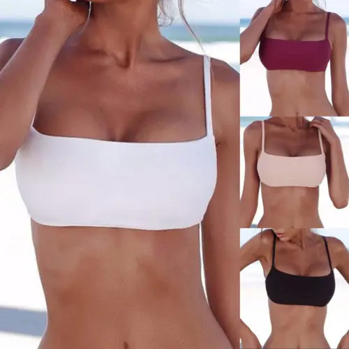 Summer Women Bandage Bikini Tops UnPadded Bra Swimwear Swimsuit Bathing Beachwear with 4 Colors