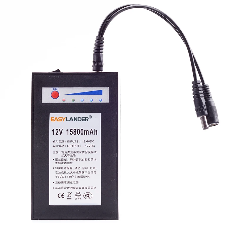 12 فولت 15800 مللي أمبير بطارية ليثيوم بوليمر قابلة للشحن للتصوير الفوتوغرافي مصباح أضواء الصيد معدات المراقبة مكبرات الصوت في الهواء الطلق