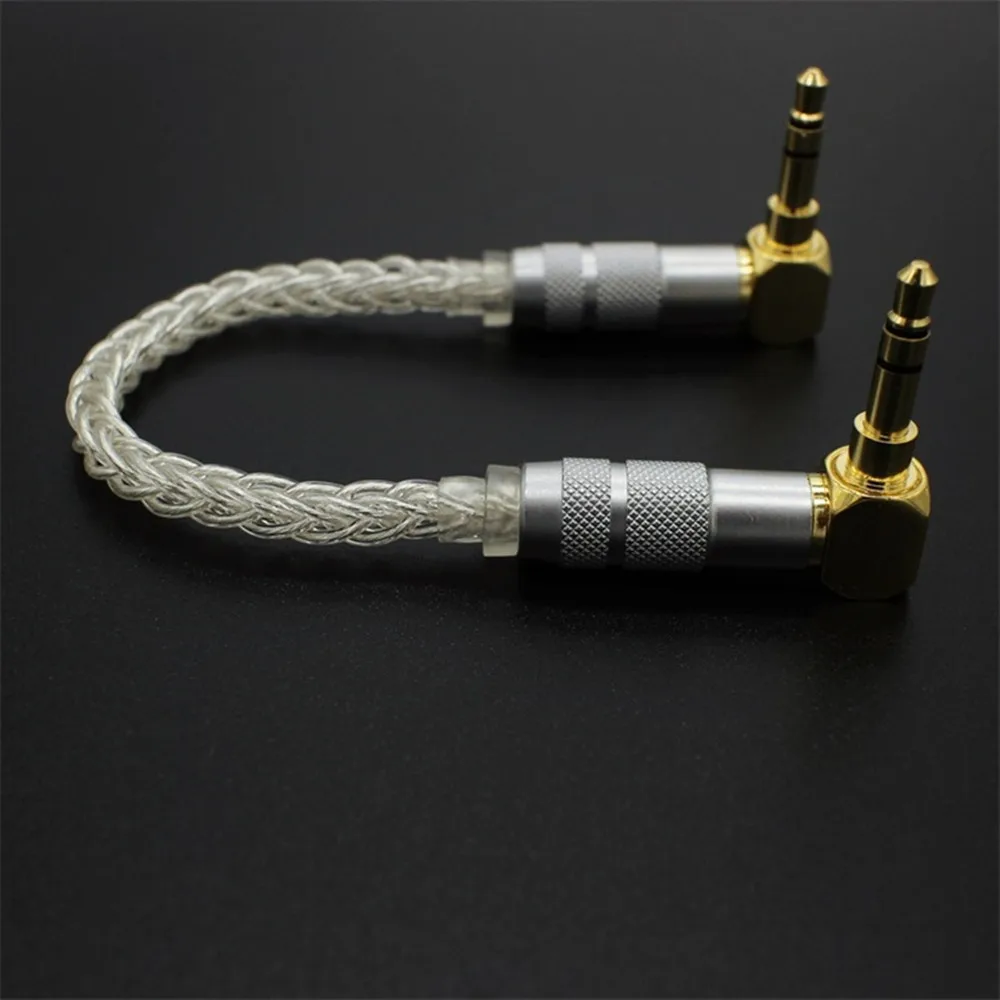 FENGRU DIY 10cm AUX Cable Male to Male 128 core braided Stereo Audio Cable For Walnut V2/V2S Zishan Z1/Z2 Amplifier MP3