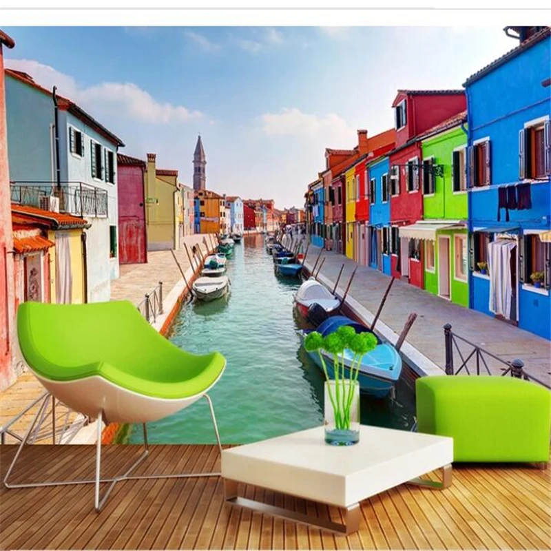 wellyu  wall papers home decor Custom wallpaper Venice canal landscape photography background wall painting papier peint behang