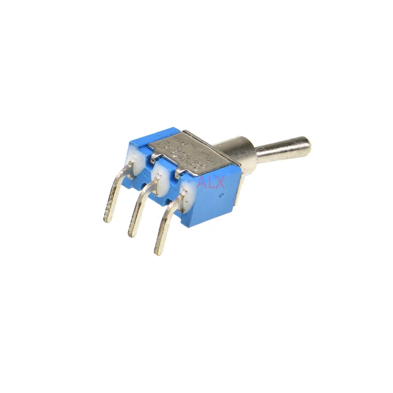 5PCS BLUE MINI MTS-102 RIGHT ANGLE Miniature toggle switch PCB Panel Mount SPDT 3PIN ON-ON power switche 6A/125V 3A/250V MTS102