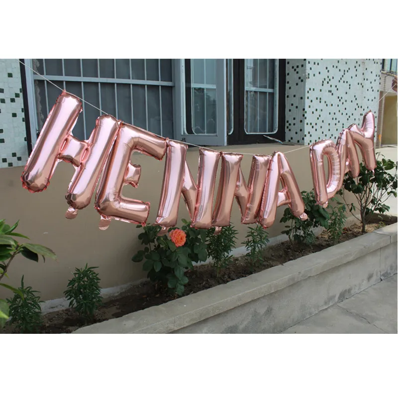 Bridal Henna day party decoration banner gold balloons bunting decor