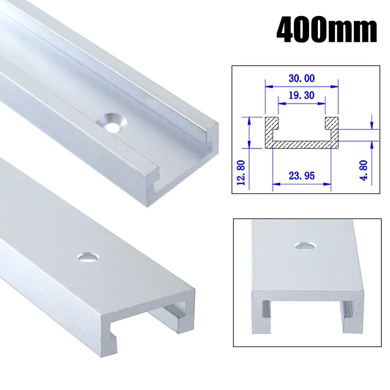 400mm Standard Miter Saw T-Track Aluminum Alloy Miter Gauge T track For Table Saw Router Table Band Saw DIY Woodworking Tools