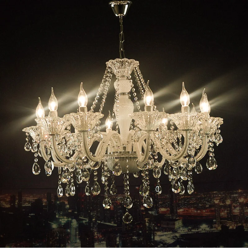 White Chandelier Crystal European Model Luxury Crystal White Modern Crystal Chandelier Lighting Chandelier for bedroom