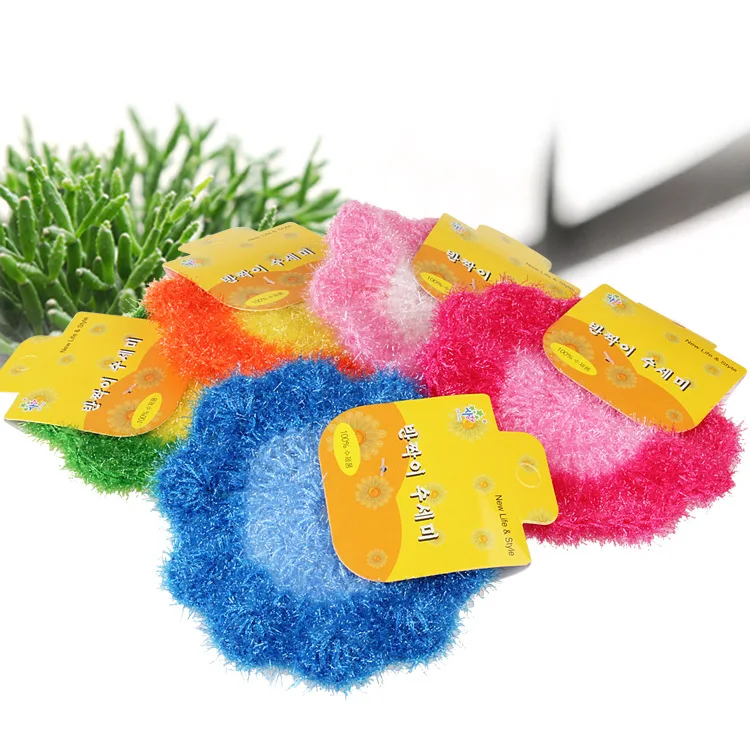 4PCS/LOT korea High Efficient Anti-grease Flower Shape Dish Cloth Acrylic Washing Towel Magic Kitchen Cleaning Wiping Rags