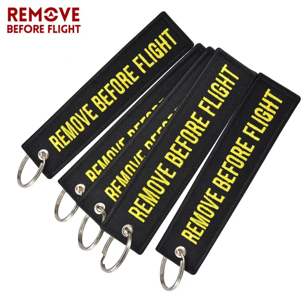 Chaveiro de chaveiro bordado, remove before flight flight