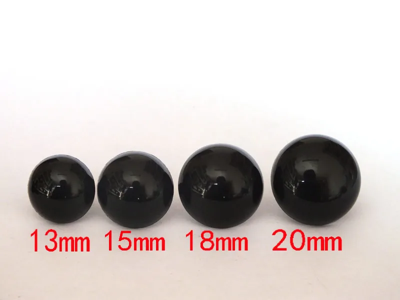 80Pcs/40 Pairs 13mm/15mm/18mm/20mm Black Plastic Doll Safety Eyes For Toy Bear Dolls