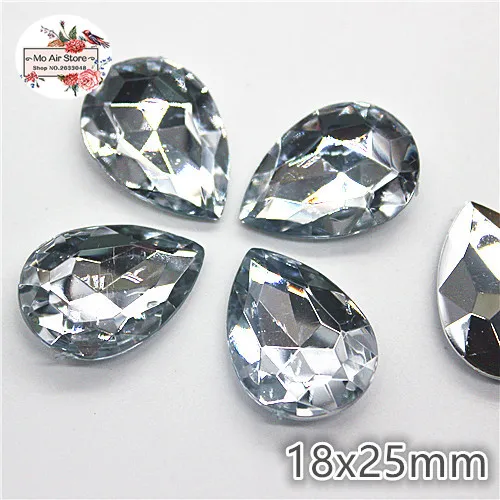 clear Acrylic rhinestones stone tear drop Facets cabochon rhinestones decoration DIY craft 13x18mm no hole